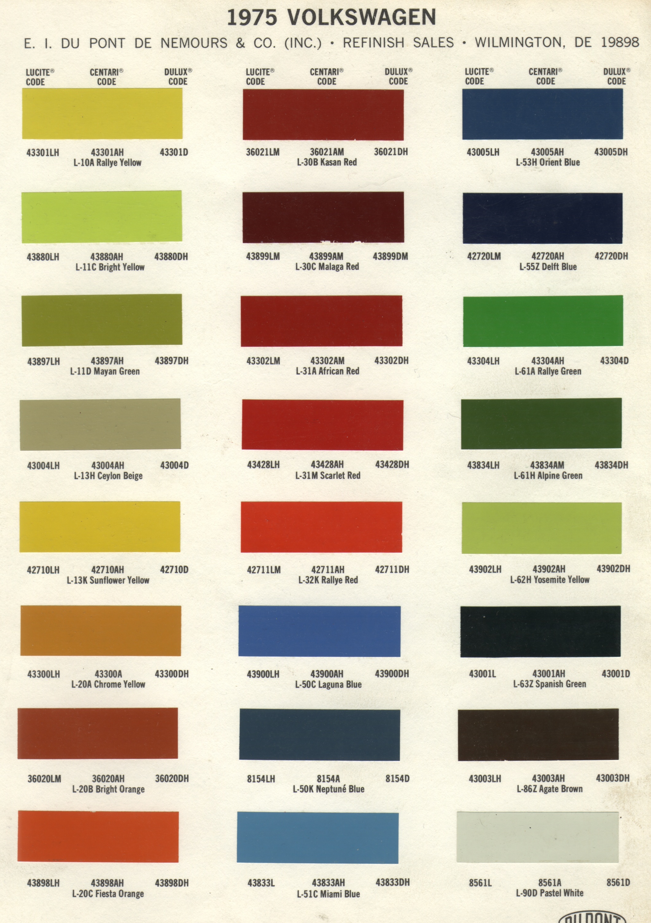 Seat Leon Colour Chart